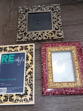 Set Of Three Patterned Picture Frames
